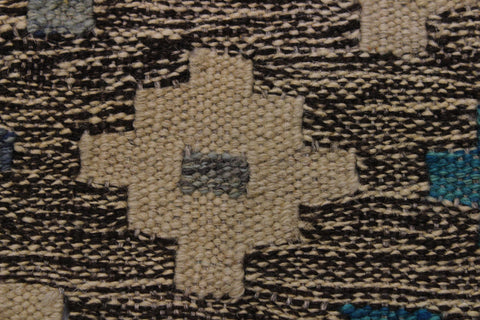 handmade Modern Kilim Brown Tan Hand-Woven RECTANGLE 100% WOOL area rug 6x8