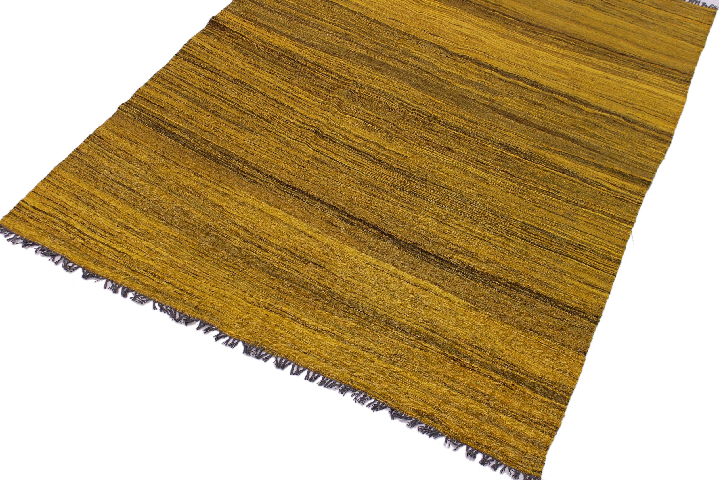 handmade Modern Kilim Gold Drk. Gray Hand-Woven RECTANGLE 100% WOOL area rug 6x8