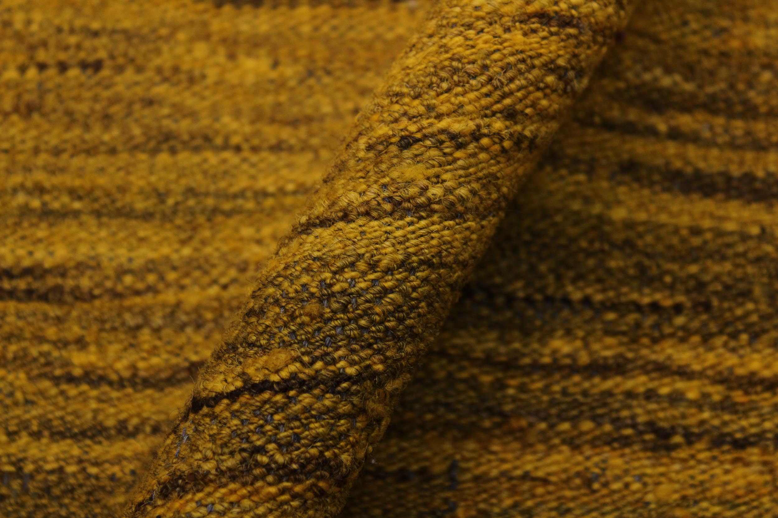 handmade Modern Kilim Gold Drk. Gray Hand-Woven RECTANGLE 100% WOOL area rug 6x8