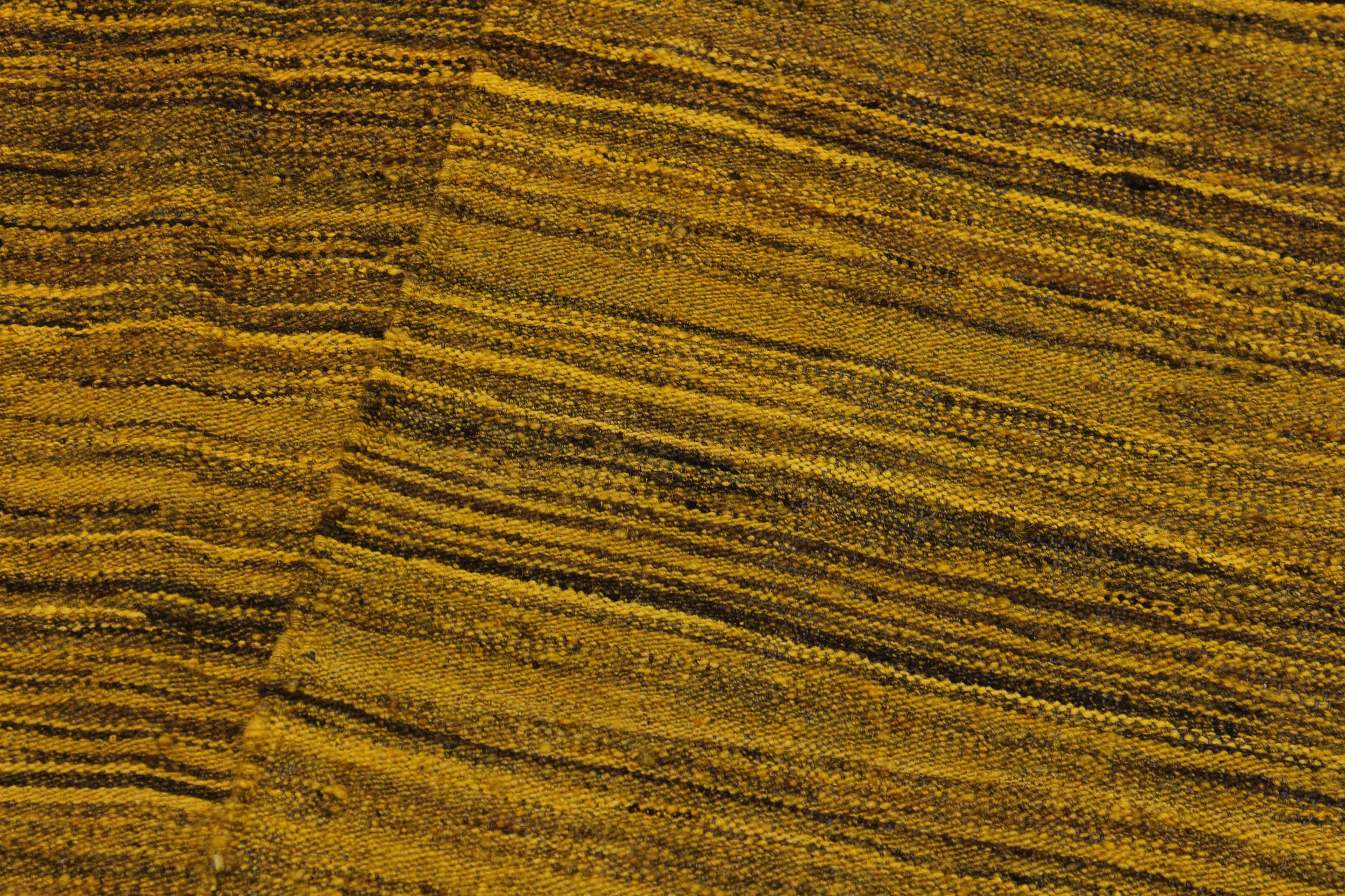 handmade Modern Kilim Gold Drk. Gray Hand-Woven RECTANGLE 100% WOOL area rug 6x8