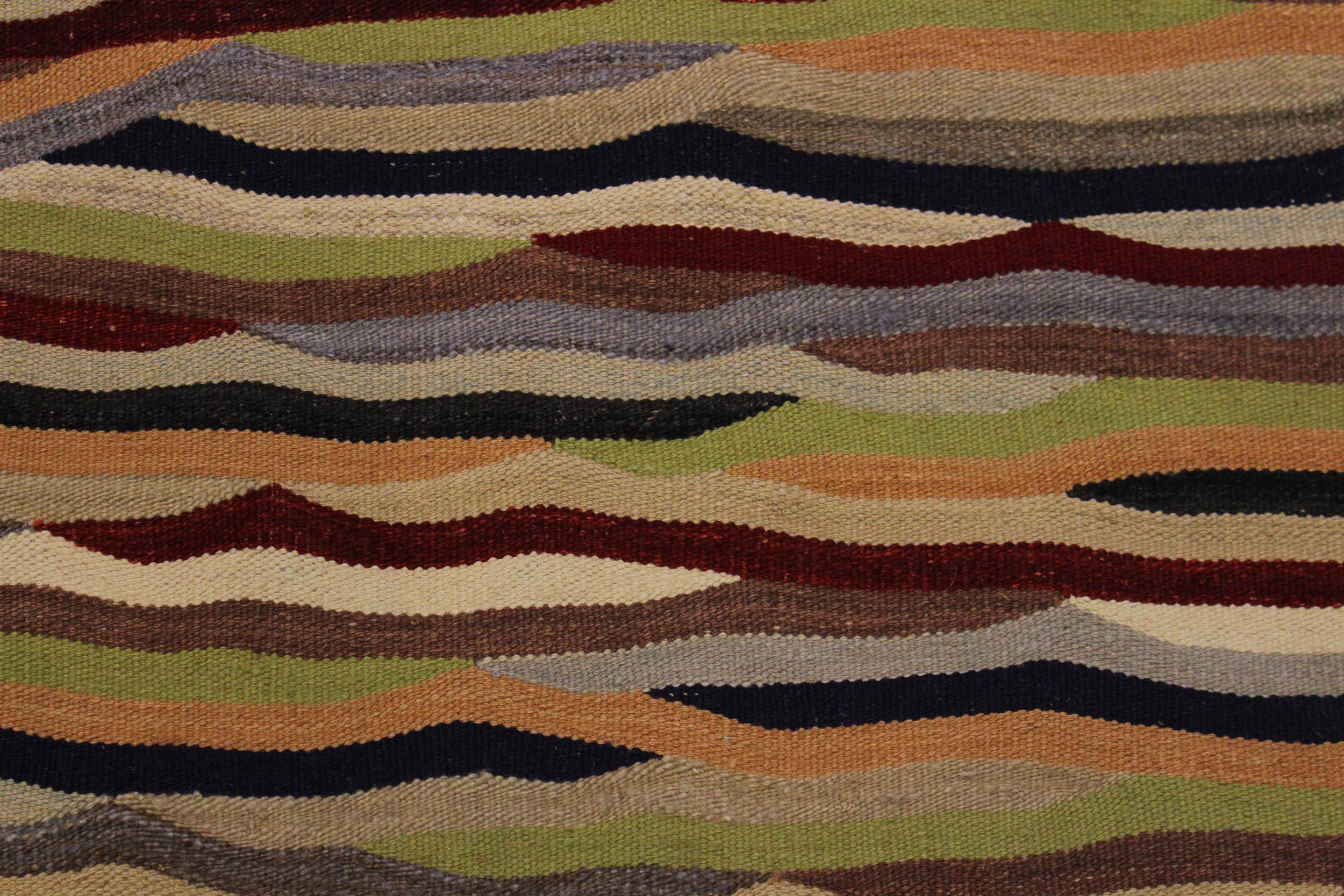 handmade Modern Kilim Beige Red Hand-Woven RECTANGLE 100% WOOL area rug 5x7
