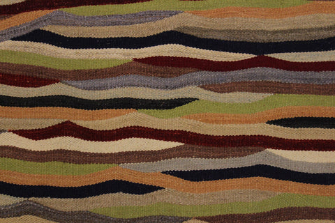 handmade Modern Kilim Beige Red Hand-Woven RECTANGLE 100% WOOL area rug 5x7