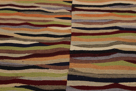 handmade Modern Kilim Beige Red Hand-Woven RECTANGLE 100% WOOL area rug 5x7