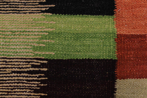 handmade Modern Kilim Rust Gold Hand-Woven RECTANGLE 100% WOOL area rug 6x8