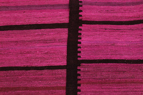 handmade Modern Kilim Pink Purple Hand-Woven RECTANGLE 100% WOOL area rug 5x7