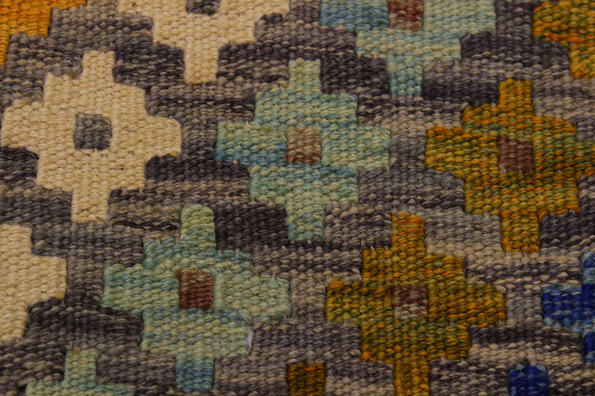 handmade Modern Kilim Ivory Gray Hand-Woven RECTANGLE 100% WOOL area rug 5x8