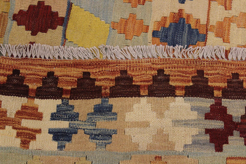 handmade Geometric Kilim Rust Tan Hand-Woven RECTANGLE 100% WOOL area rug 5 x 7