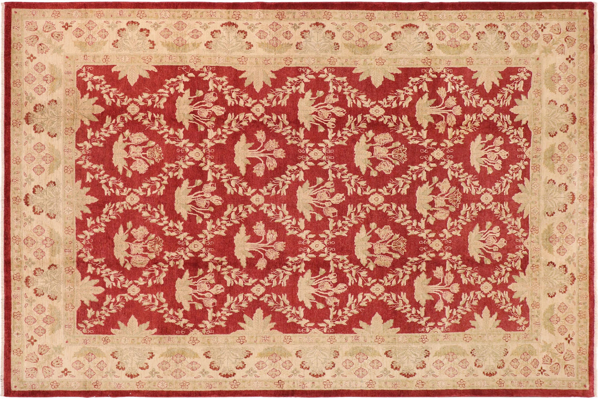 handmade Transitional Victoria Red Beige Hand Knotted RECTANGLE 100% WOOL area rug 10' x 14'