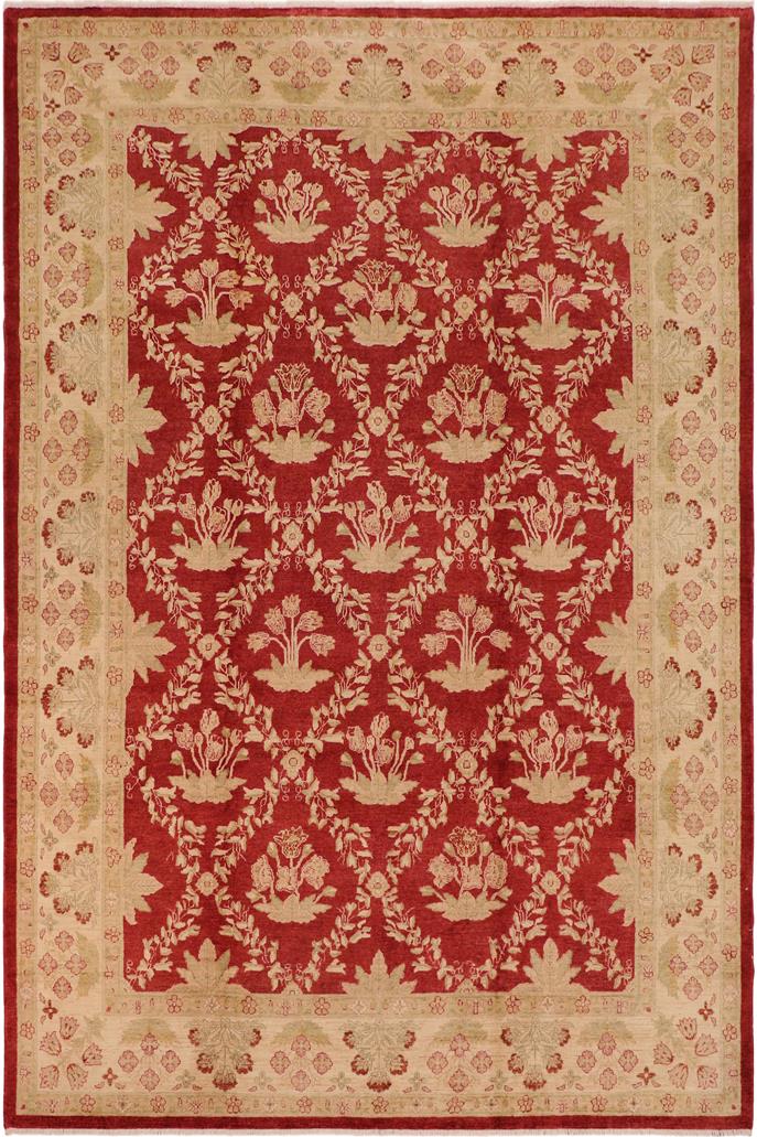 handmade Transitional Victoria Red Beige Hand Knotted RECTANGLE 100% WOOL area rug 10 x 14