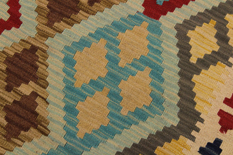 handmade Geometric Kilim Beige Brown Hand-Woven RECTANGLE 100% WOOL area rug 5 x 7