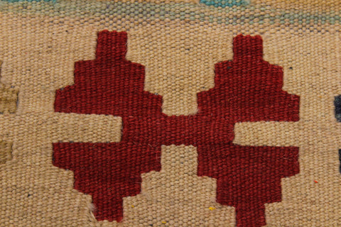 handmade Geometric Kilim Beige Brown Hand-Woven RECTANGLE 100% WOOL area rug 5 x 7
