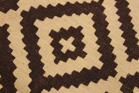 handmade Modern Kilim Beige Brown Hand-Woven RECTANGLE 100% WOOL area rug 4 x 7