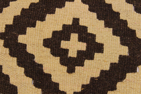 handmade Modern Kilim Beige Brown Hand-Woven RECTANGLE 100% WOOL area rug 4 x 7