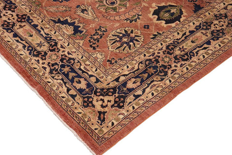 handmade Traditional Kafkaz Orange Blue Hand Knotted RECTANGLE 100% WOOL area rug 10X14