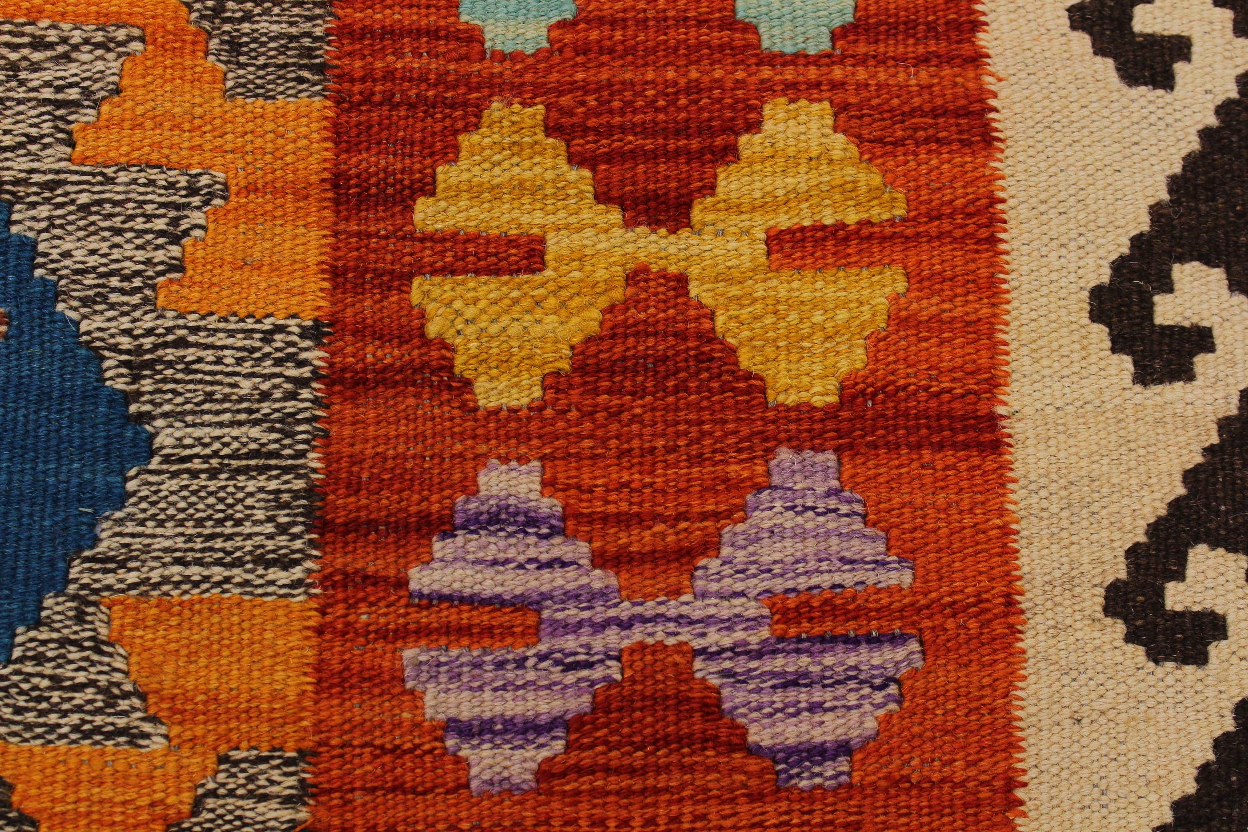 handmade Geometric Kilim Brown Ivory Hand-Woven RECTANGLE 100% WOOL area rug 5 x 7