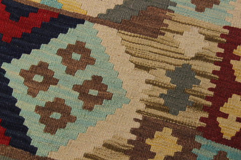 handmade Geometric Kilim Beige Red Hand-Woven RECTANGLE 100% WOOL area rug 5 x 7
