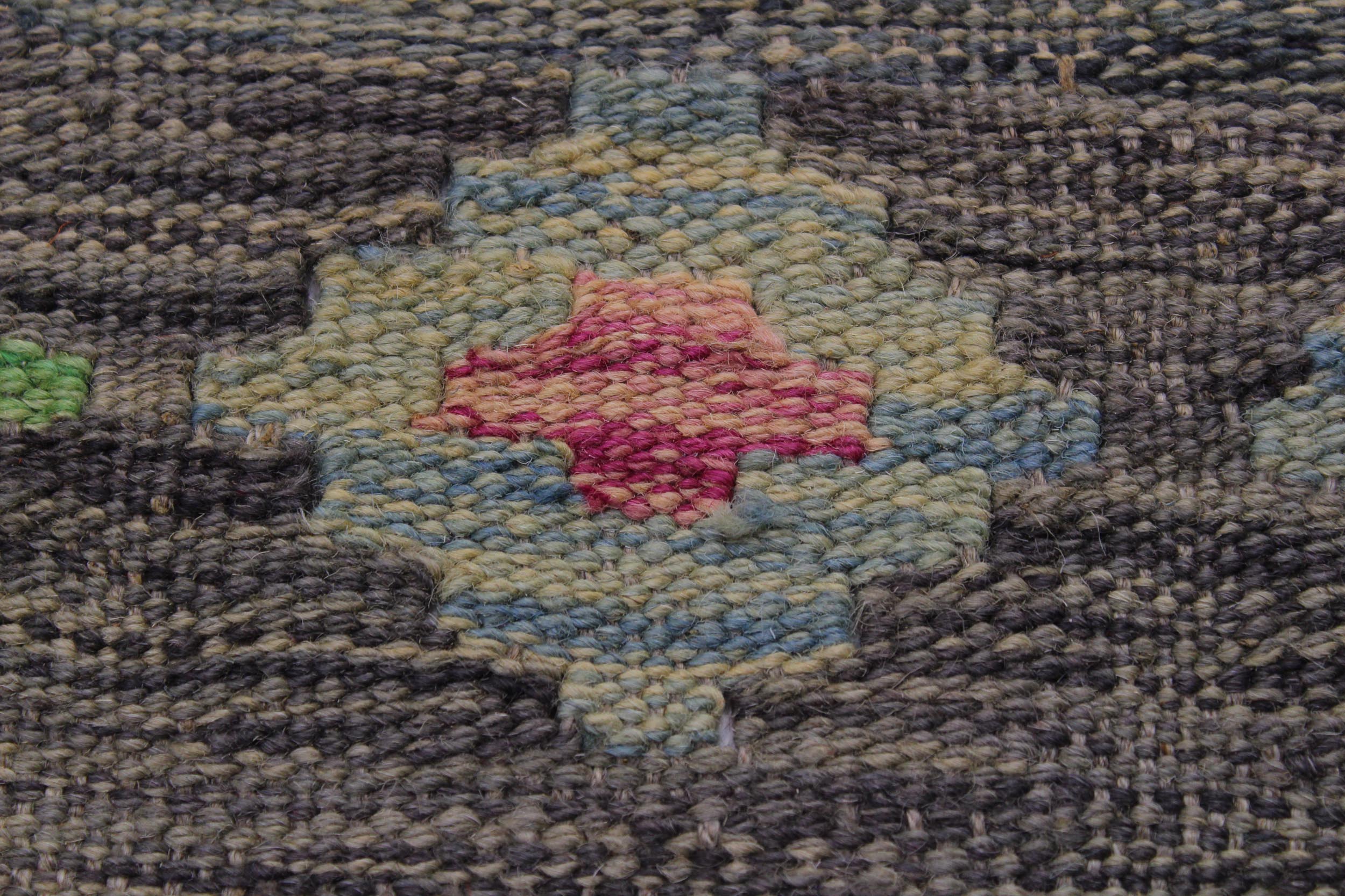 handmade Modern Kilim Blue Gray Hand-Woven RECTANGLE 100% WOOL area rug 6x8