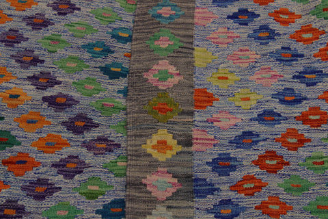 handmade Modern Kilim Blue Gray Hand-Woven RECTANGLE 100% WOOL area rug 6x8