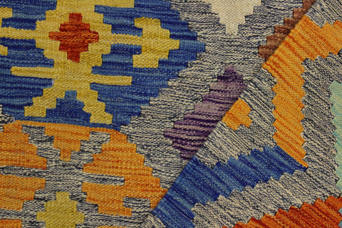 handmade Geometric Kilim Gray Beige Hand-Woven RECTANGLE 100% WOOL area rug 7 x 10