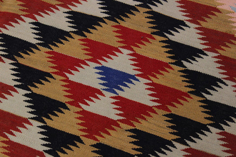 handmade Geometric Kilim Pink Rust Hand-Woven RECTANGLE 100% WOOL area rug 5 x 7