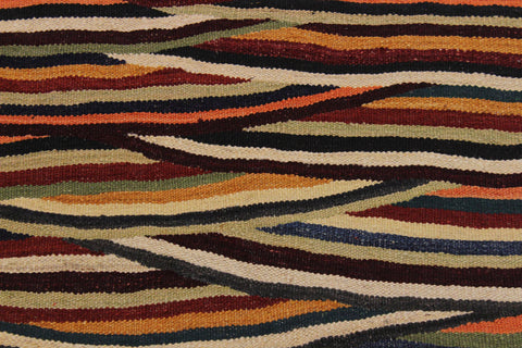 handmade Modern Kilim Tan Blue Hand-Woven RECTANGLE 100% WOOL area rug 3x4