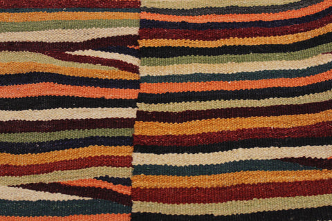 handmade Modern Kilim Tan Blue Hand-Woven RECTANGLE 100% WOOL area rug 3x4