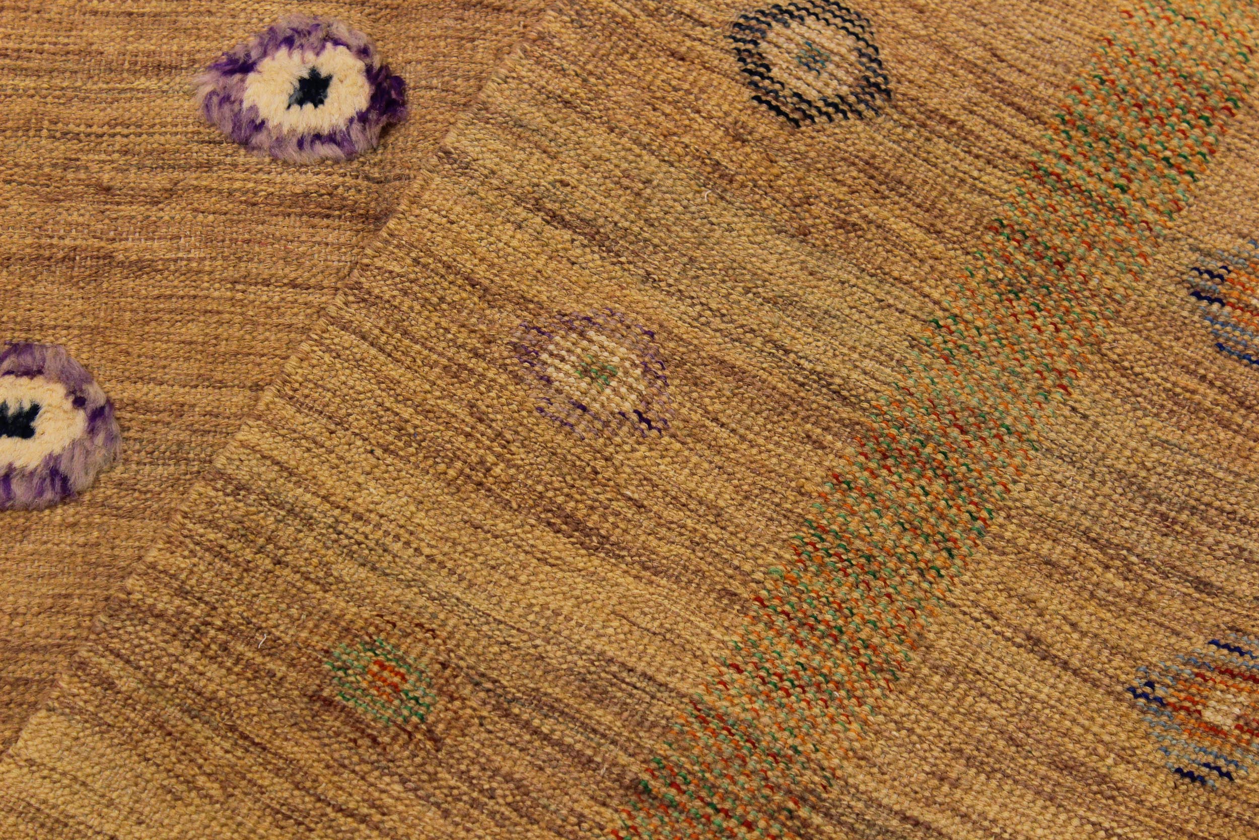 handmade Geometric Moroccan Hi Tan Green Hand Knotted RECTANGLE 100% WOOL area rug 9' x 11'