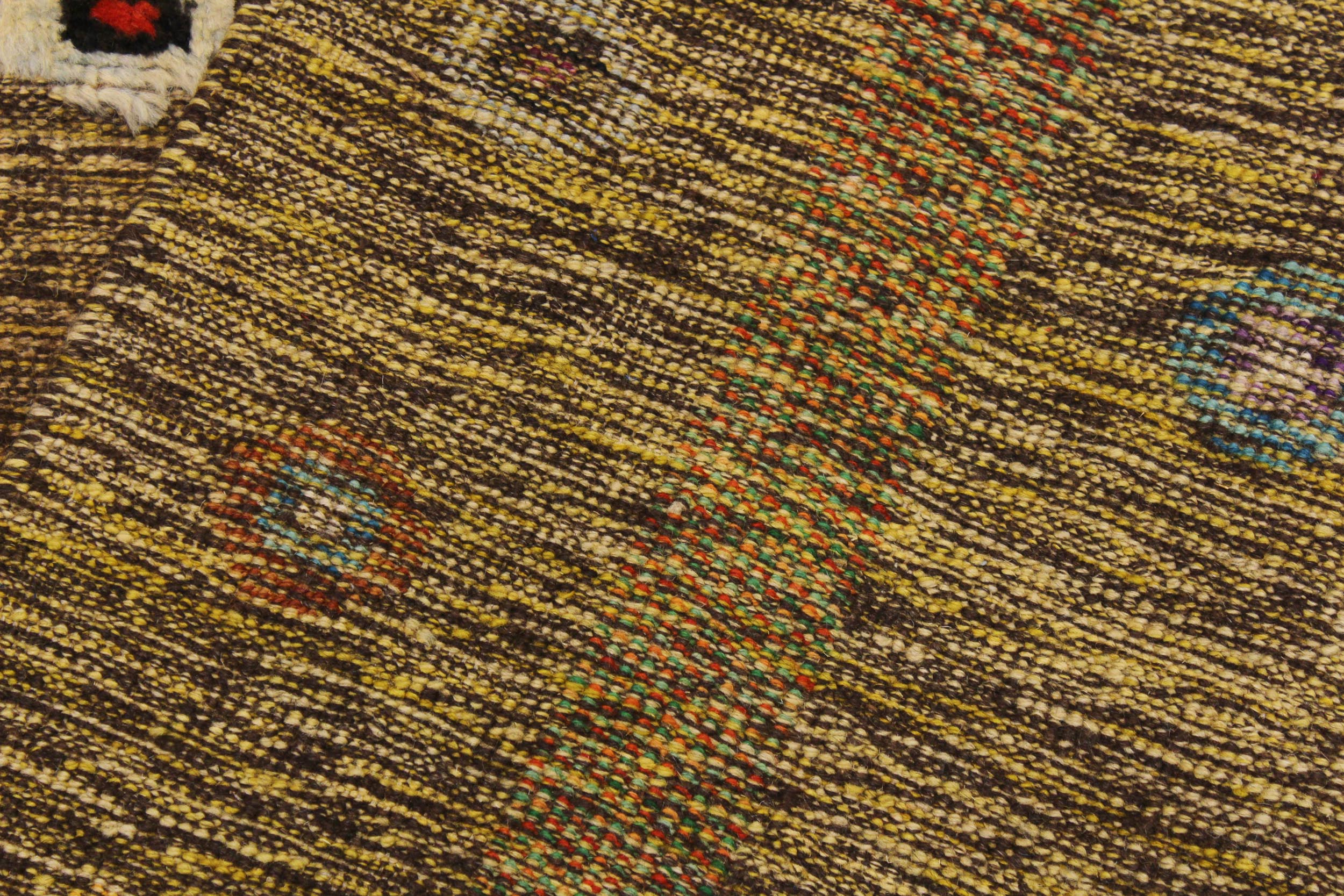 handmade Geometric Moroccan Hi Brown Gold Hand Knotted RECTANGLE 100% WOOL area rug 8' x 10'