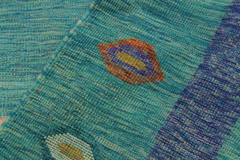 handmade Geometric Moroccan Hi Green Blue Hand Knotted RECTANGLE 100% WOOL area rug 10' x 13'