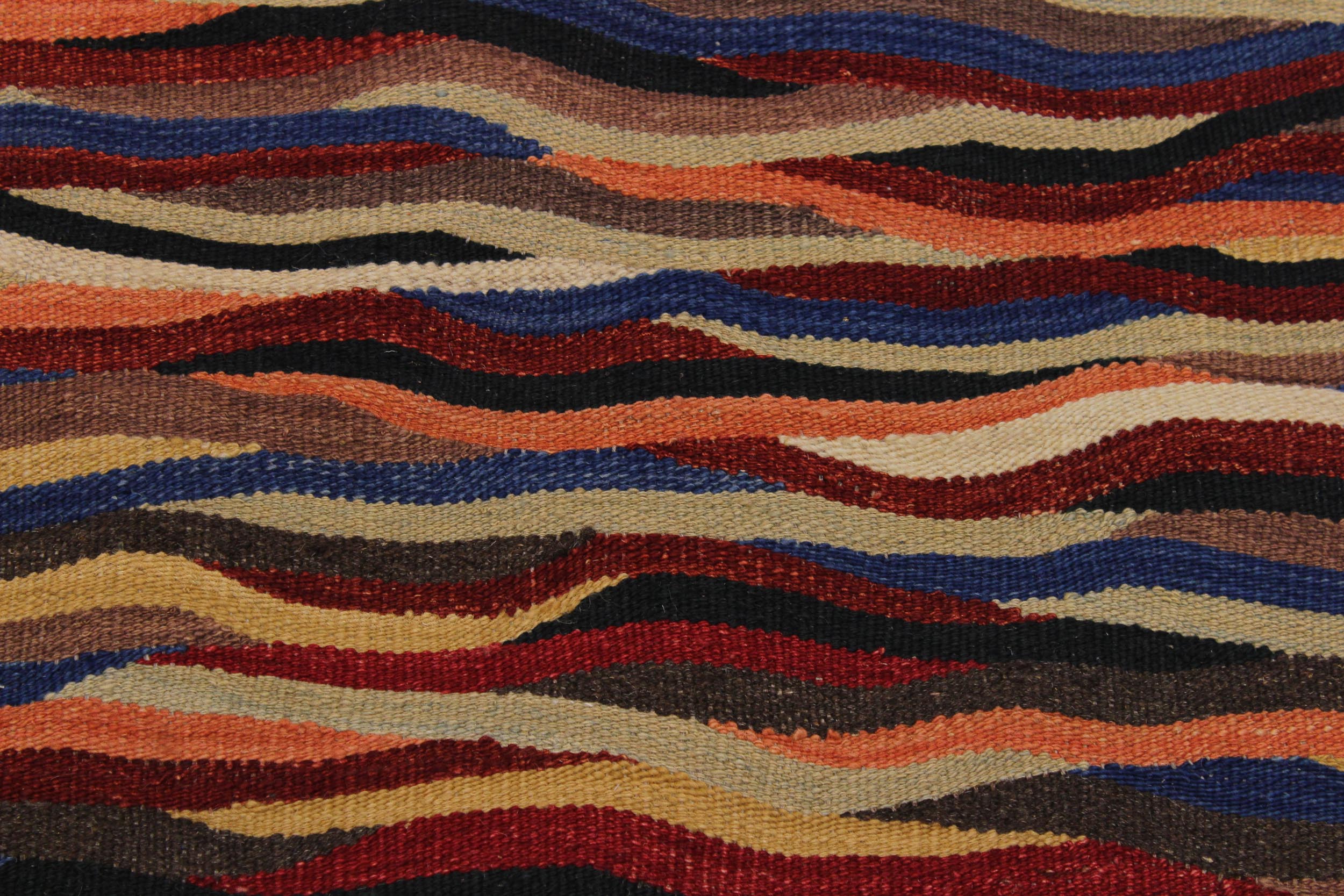 handmade Modern Kilim Beige Blue Hand-Woven RECTANGLE 100% WOOL area rug 8x10