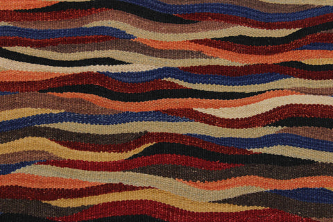 handmade Modern Kilim Beige Blue Hand-Woven RECTANGLE 100% WOOL area rug 8x10