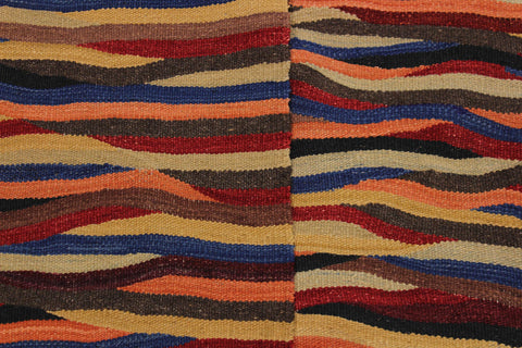 handmade Modern Kilim Beige Blue Hand-Woven RECTANGLE 100% WOOL area rug 8x10