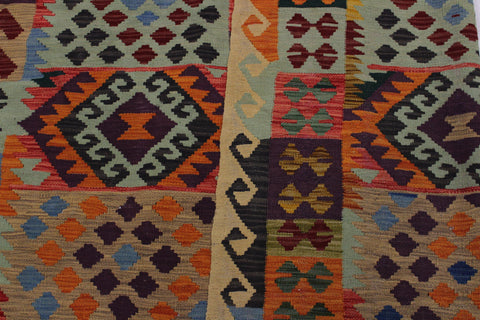handmade Geometric Kilim Beige Blue Hand-Woven RECTANGLE 100% WOOL area rug 6 x 8