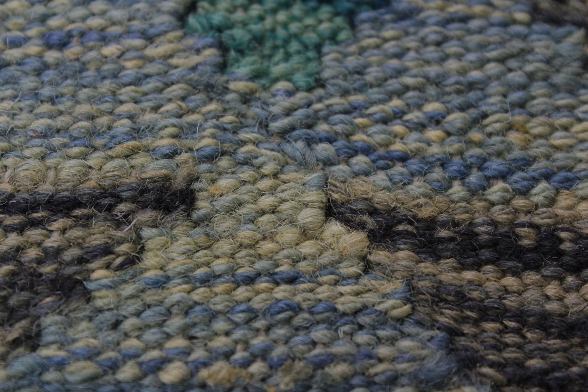 handmade Geometric Kilim Gray Blue Hand-Woven RECTANGLE 100% WOOL area rug 5 x 7