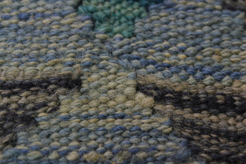 handmade Geometric Kilim Gray Blue Hand-Woven RECTANGLE 100% WOOL area rug 5 x 7