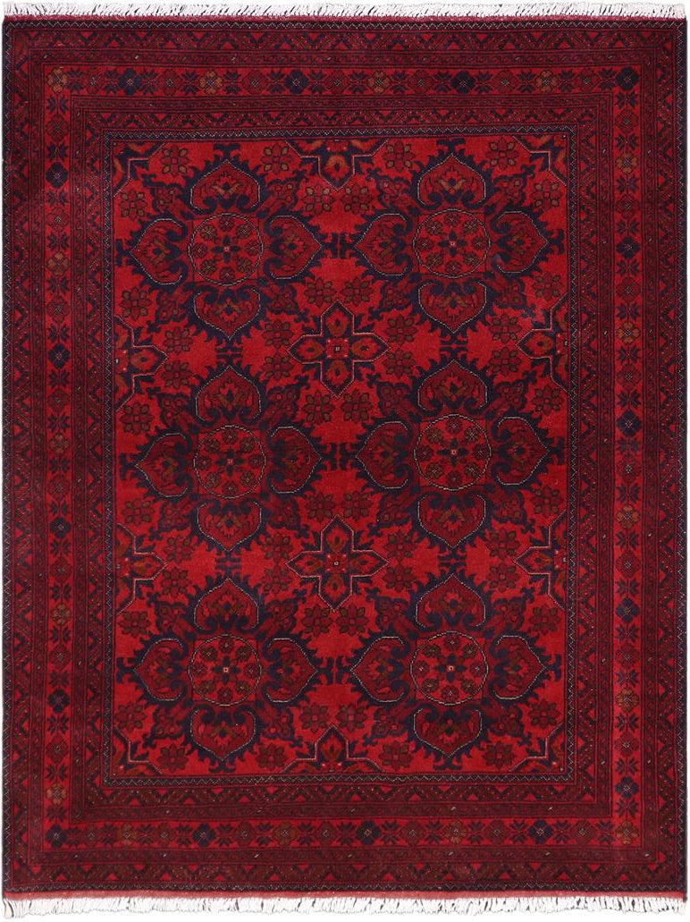 handmade Tribal Biljik Khal Mohammadi Red Blue Hand Knotted RECTANGLE 100% WOOL area rug 5x7