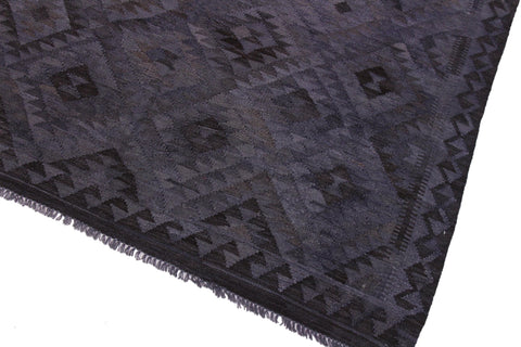 handmade Modern Kilim Gray Brown Hand-Woven RECTANGLE 100% WOOL area rug 6 x 8