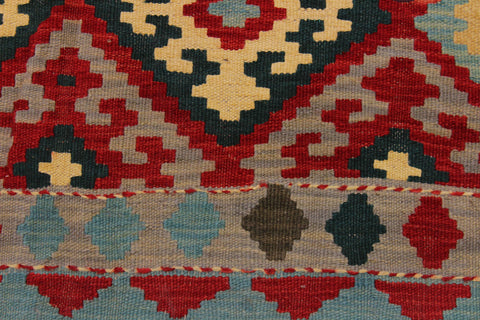 handmade Geometric Kilim Red Beige Hand-Woven RECTANGLE 100% WOOL area rug 4 x 6