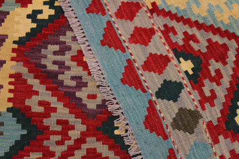 handmade Geometric Kilim Red Beige Hand-Woven RECTANGLE 100% WOOL area rug 4 x 6
