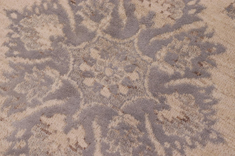 handmade Modern Kafkaz Lt. Blue Ivory Hand Knotted RECTANGLE WOOL&SILK area rug 10' x 14'