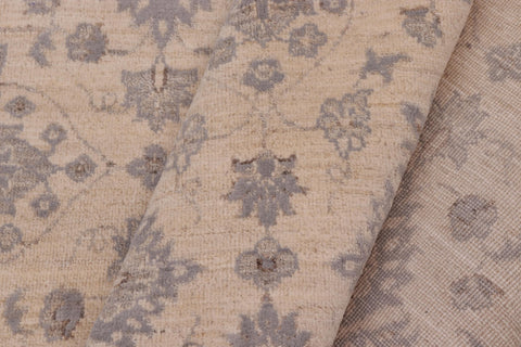 handmade Modern Kafkaz Lt. Blue Ivory Hand Knotted RECTANGLE WOOL&SILK area rug 10' x 14'