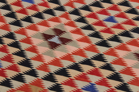 handmade Geometric Kilim Gray Black Hand-Woven RECTANGLE 100% WOOL area rug 5 x 7