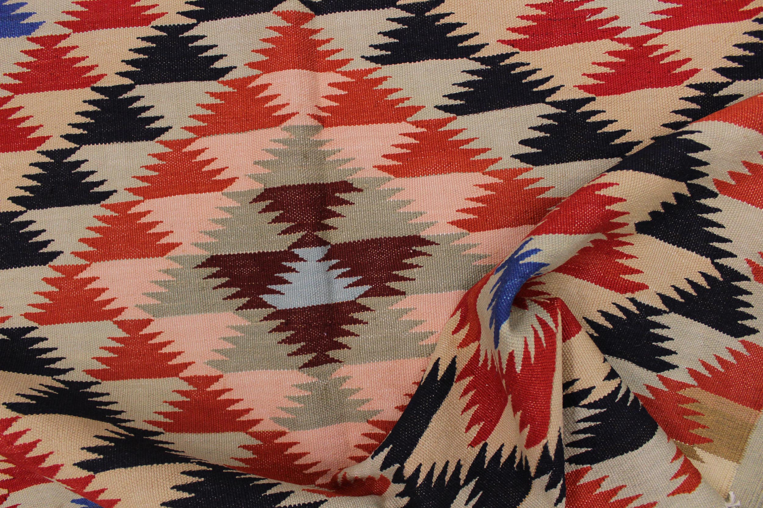 handmade Geometric Kilim Gray Black Hand-Woven RECTANGLE 100% WOOL area rug 5 x 7