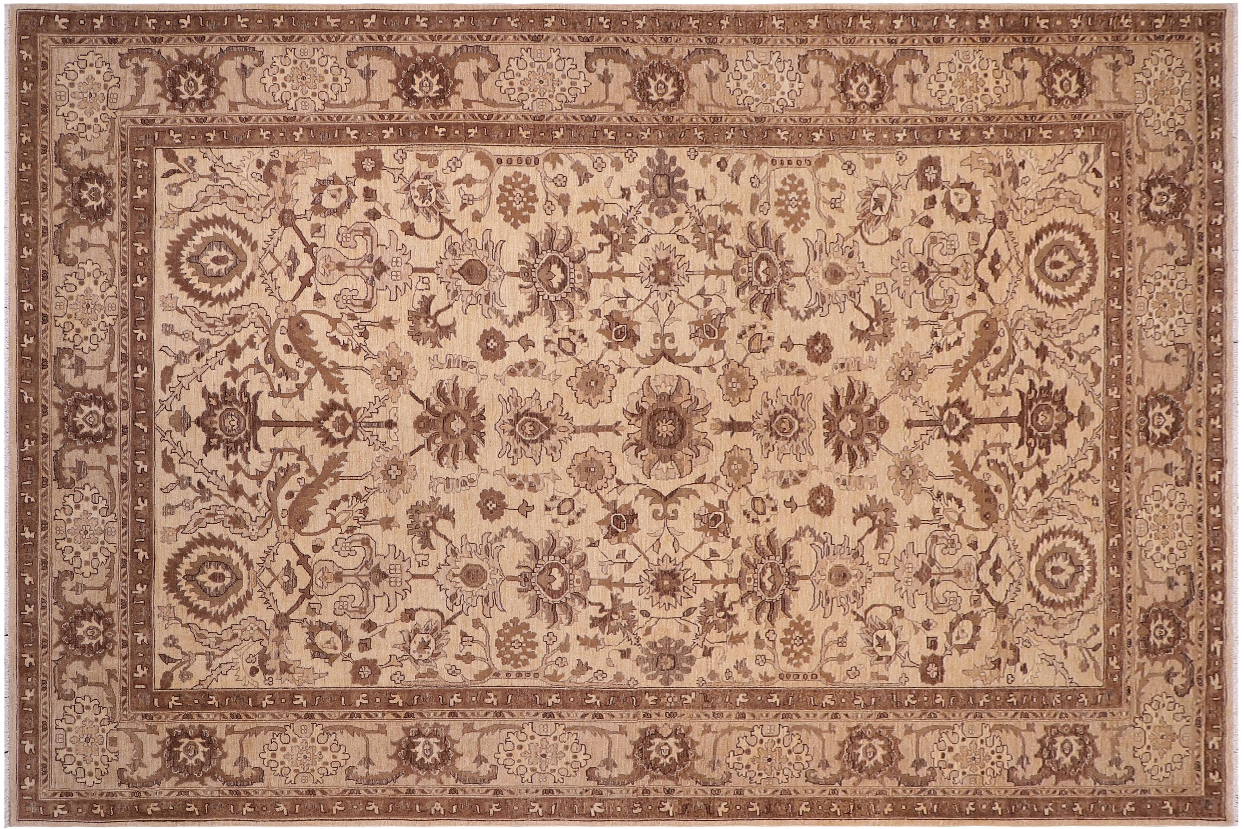 handmade Transitional Kafkaz Tan Lt. Tan Hand Knotted RECTANGLE 100% WOOL area rug 10' x 13'