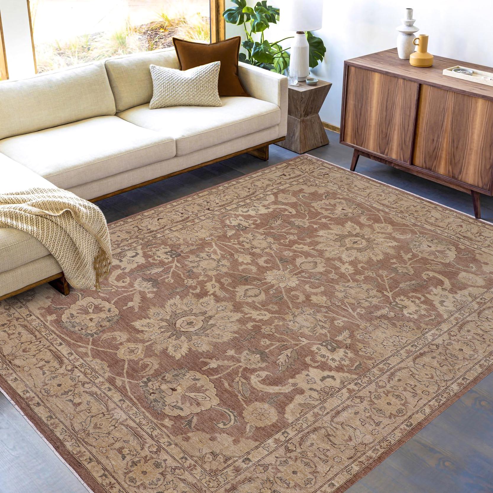 handmade Traditional Kafkaz Lt. Brown Tan Hand Knotted RECTANGLE 100% WOOL area rug 10x13