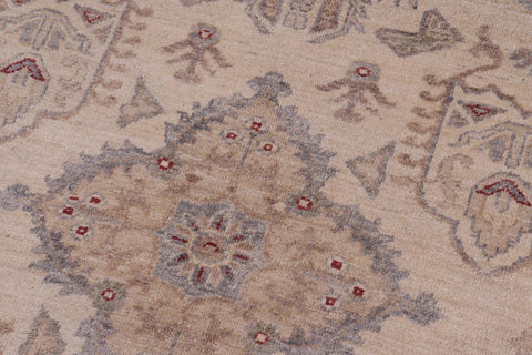 handmade Traditional Kafkaz Ivory Gray Hand Knotted RECTANGLE 100% WOOL area rug 6x7