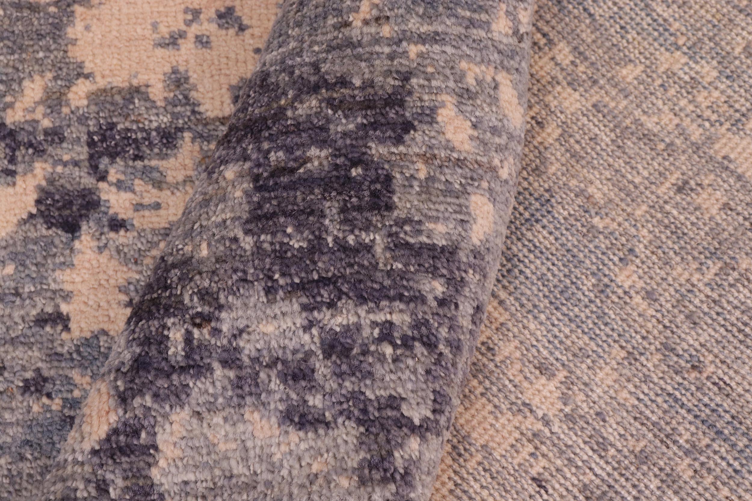 handmade Modern Kafkaz Gray Tan Hand Knotted RECTANGLE 100% WOOL area rug 8' x 10'