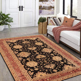 handmade Traditional Kafkaz Black Red Hand Knotted RECTANGLE 100% WOOL area rug 10 x 14