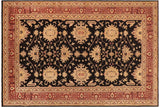 Classic Ziegler Adrienne Black/Red Hand-Knotted Wool Rug - 9'10'' x 14'3''