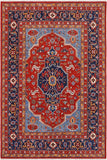handmade Traditional Kafkaz Red Blue Hand Knotted RECTANGLE 100% WOOL area rug 9 x 11